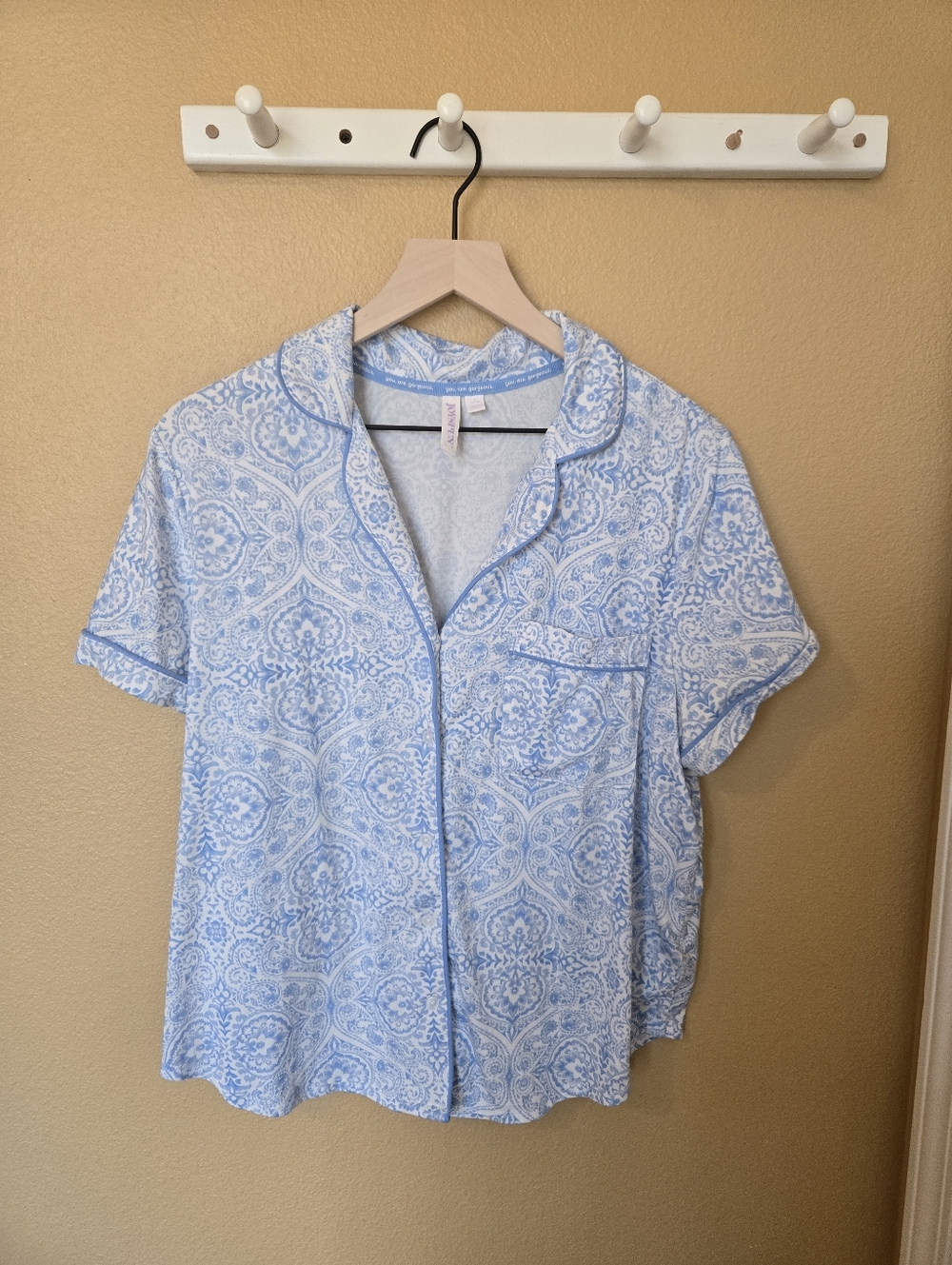 Auden Light Blue Paisley Short Sleeve Pajama Set - Picture 5 of 8